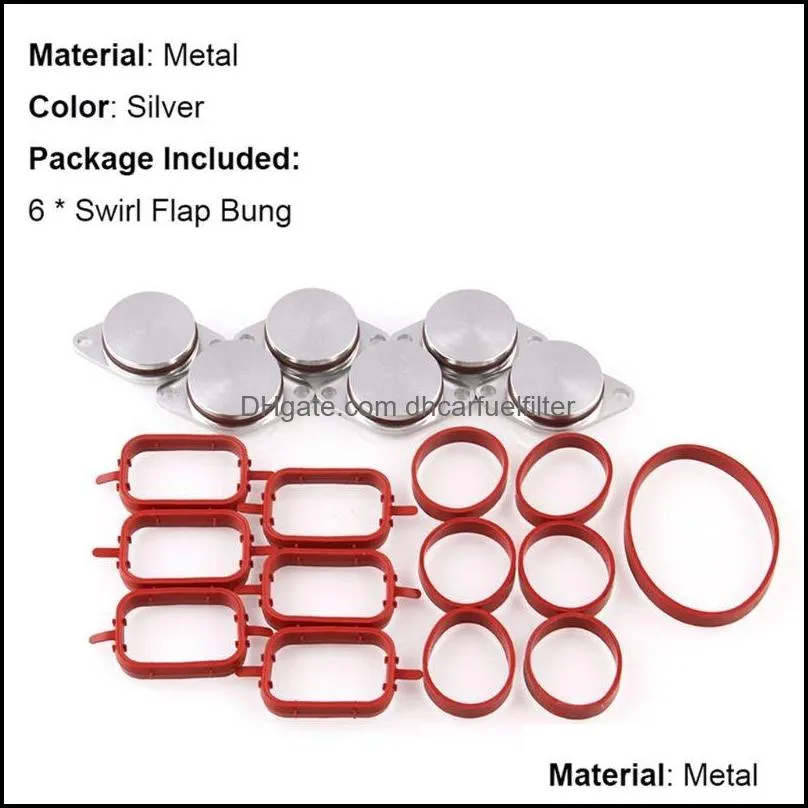 Intake Manifold 6X3M Replacement Parts Intake Manifold Gaskets Key Blanks For M57 Swirl Flaps Repair Delete Kit Automobiles Motorcycle Dhned