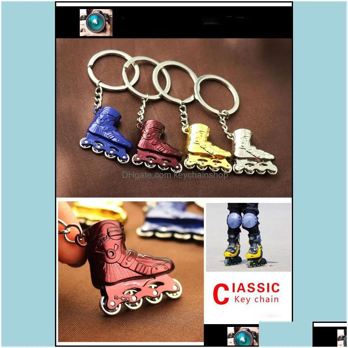 keychains fashion accessories creative gift cartoon ice skate roller skates metal keychain pendant rink promotional gifts mticolor drop