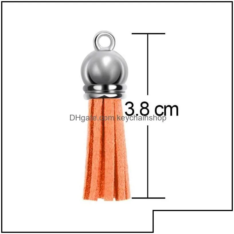 keychains fashion accessories 250pcs/set keychain tassels bk colored leather tassel pendants for diy and craftkeychains dr dhcol