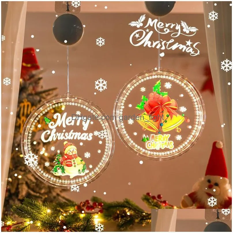 christmas led suction cup hanging lights with design window decoration lights festive atmosphere small colored lights