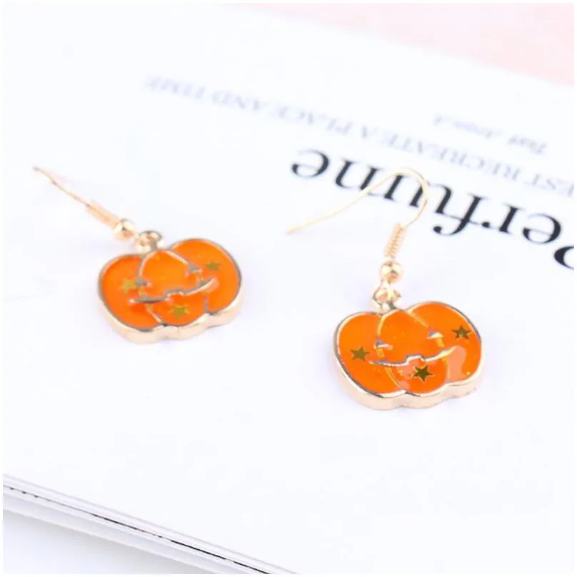 Charm Cute Pumpkin Charms Big Statement Hoop Earrings Girl Trendy Gold Color Hies Wholesale Jewelry Accessories Party Gift Jewelry Ear Dh7Zj