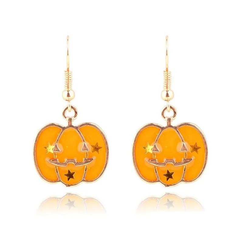 Charm Cute Pumpkin Charms Big Statement Hoop Earrings Girl Trendy Gold Color Hies Wholesale Jewelry Accessories Party Gift Jewelry Ear Dh7Zj