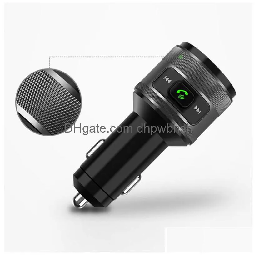 jajabor bluetooth 5.0 car kit hands fm transmitter music mp3 player dual usb qc3.0 quick charge support u disk playback c57