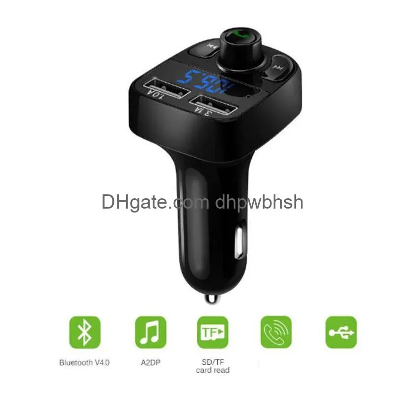 x8 fm transmitter bluetooth 5.0 car hands audio mp3 player adapter usb 22.5w quick charging type-c fast  fm modulator