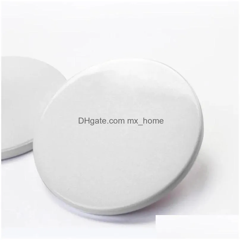 9cm sublimation blank ceramic coaster white ceramic coasters heat transfer printing custom cup mat pad thermal coasters