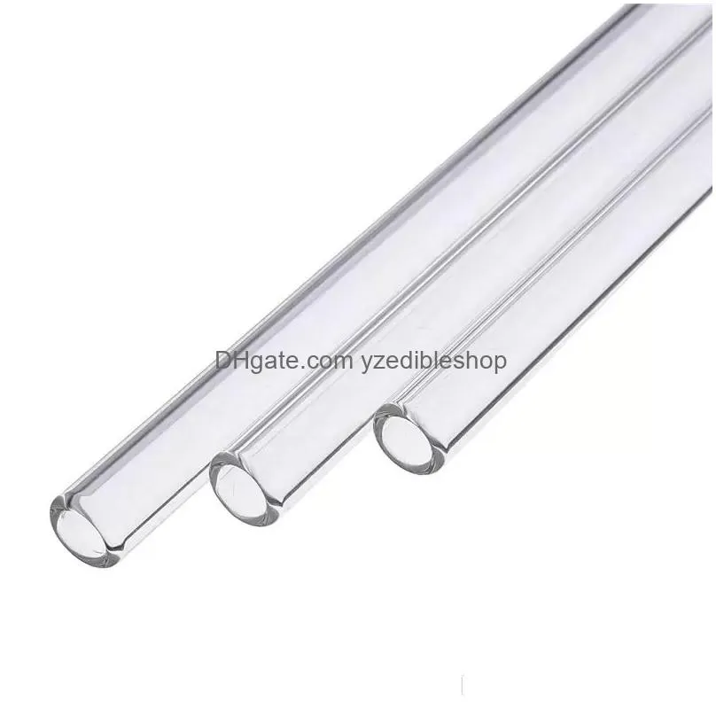 clear glass straw 2008mm reusable straight bent glass drinking straws brush eco friendly glass straws for smoothies cocktails