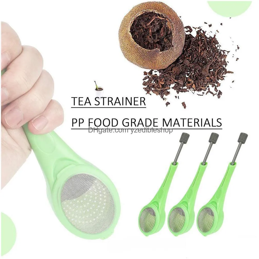 10pcs infuser 18cm drinking tools drinkware gadget measure swirl steep stir and press food grade plastic coffee s strainers on