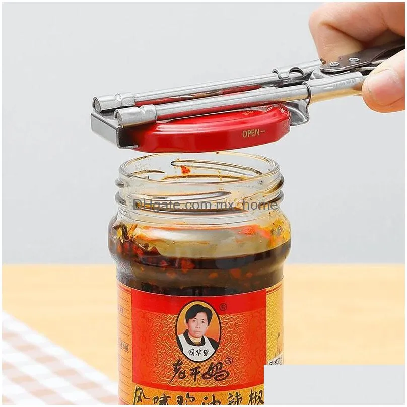 adjustable multi-function bottle cap opener stainless steel lids off jar opener labor-saving screw can opener for kitchen tools