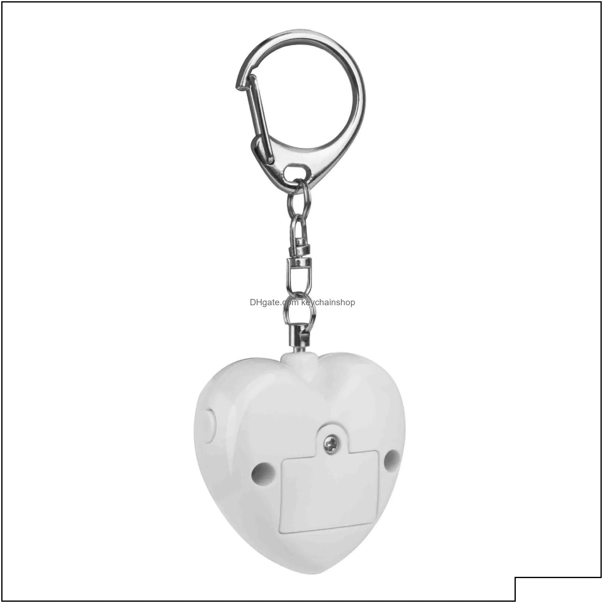 keychains fashion accessories design keychain self defense heart alarms shape alarm with led light drop delivery 2021 c5kwe