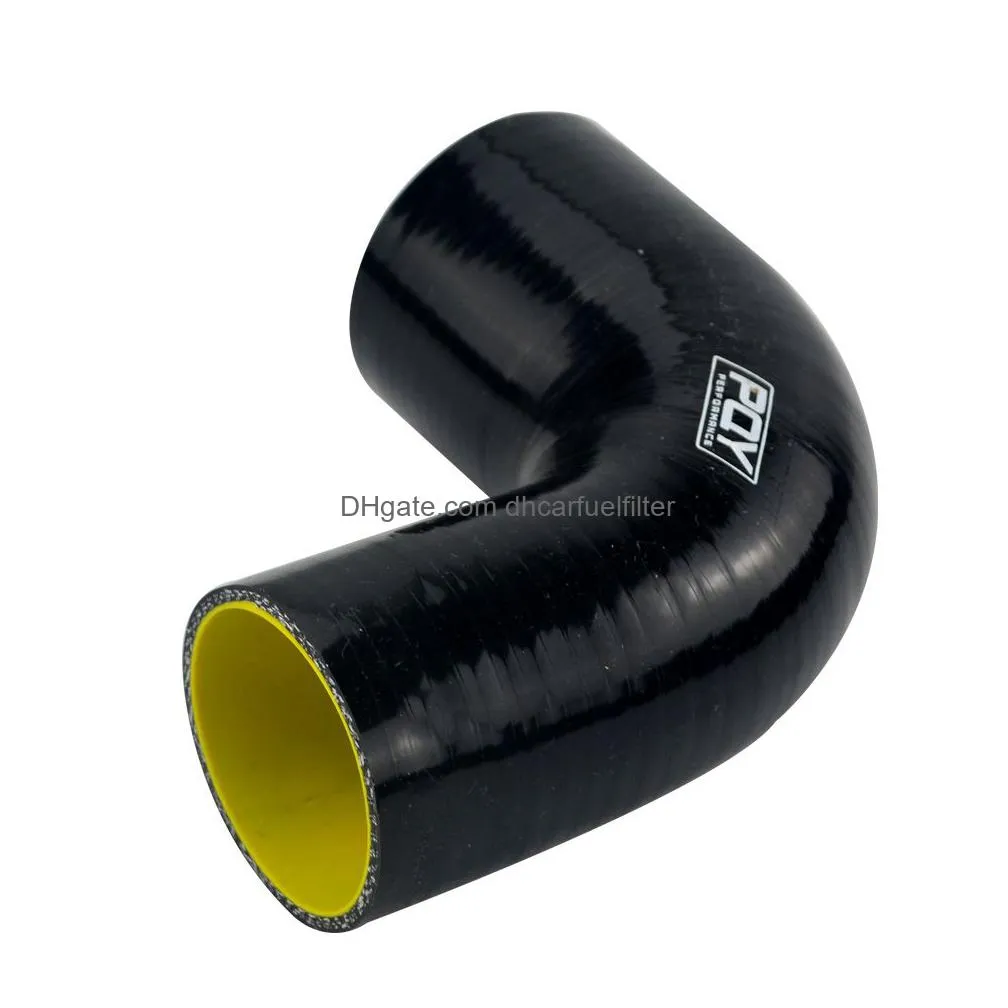 2-2.5 51mm-63mm 90 degree elbow reducer silicone hose pipe turbo intake blue or black with inner yellow pqy-sh902025-qy