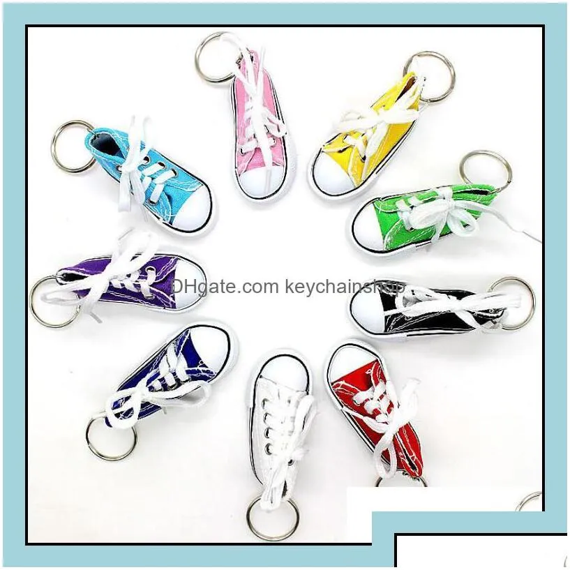 keychains fashion accessories creative key ring chain mini canvas shoes sneaker tennis keychain simation sport funny keyring pendant gift