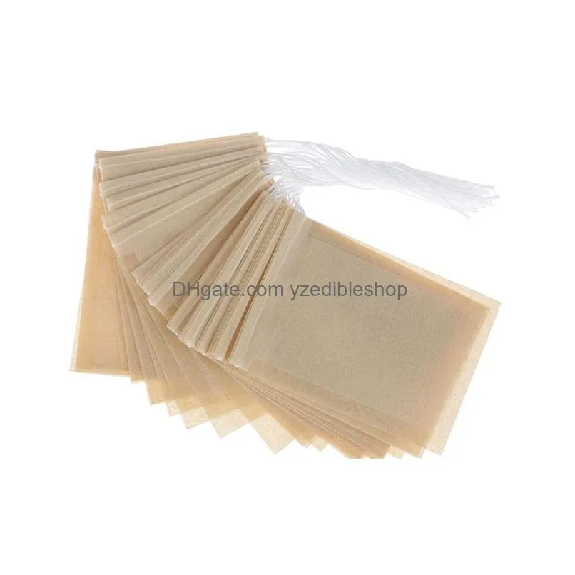 100 pcslot filter paper bag strainers tools disposable infuser unbleached natural strong penetration for loose leaf2435282