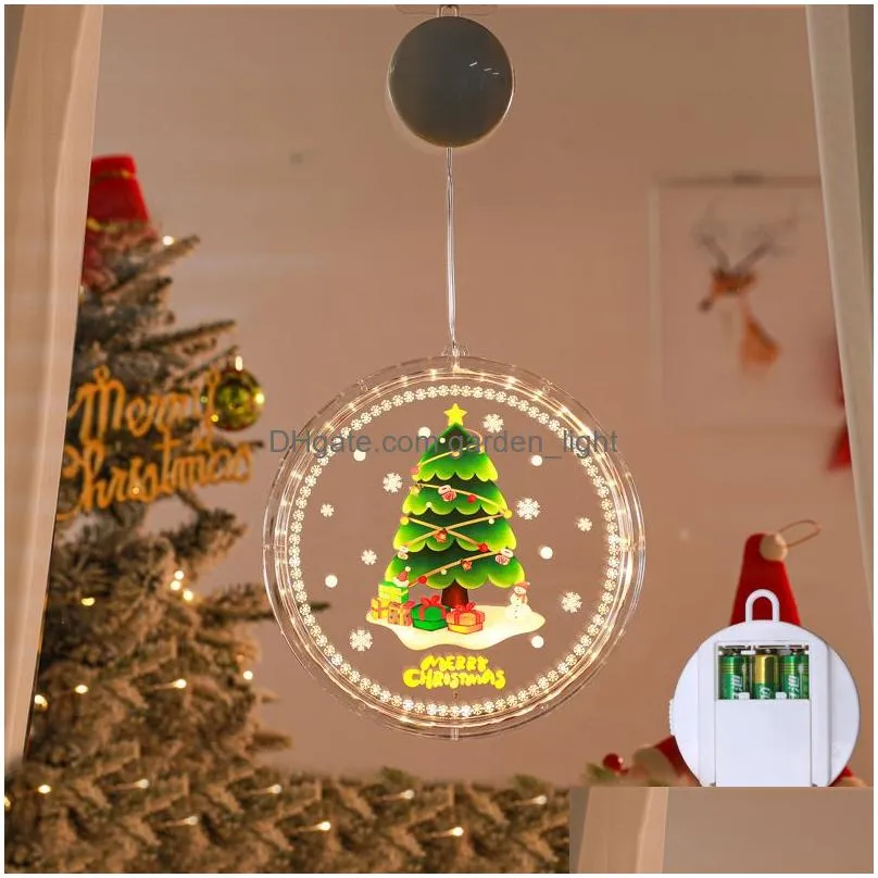 christmas led suction cup hanging lights with design window decoration lights festive atmosphere small colored lights