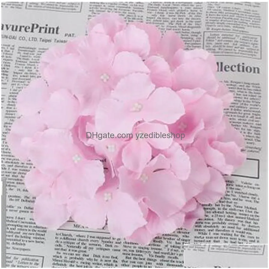 18cm71quot artificial hydrangea decorative silk flower head for wedding wall archdiy hair flower home decoration accessory pro8292939