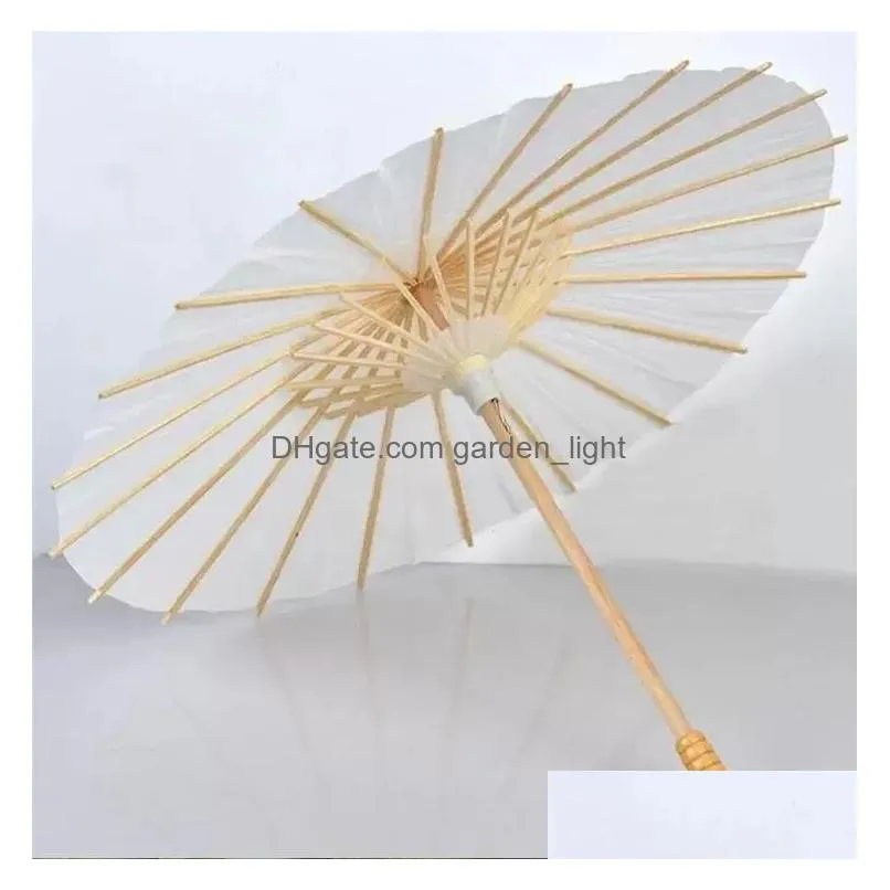 60pcs bridal wedding parasols white paper umbrellas beauty items chinese mini craft umbrella diameter 52cm
