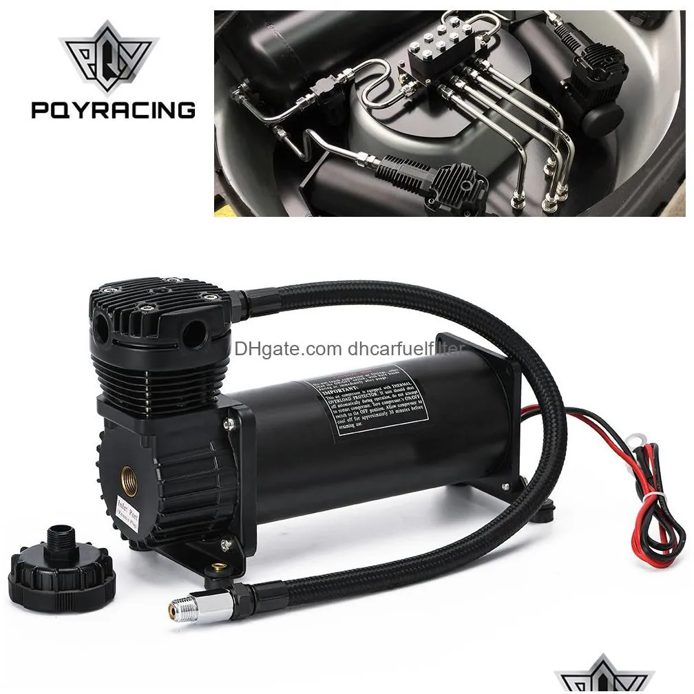 universal dc 12v 480c maxpower 200 psi outlet 3/8 or 1/4 car air suspension compressor/ pump pqy-vac01