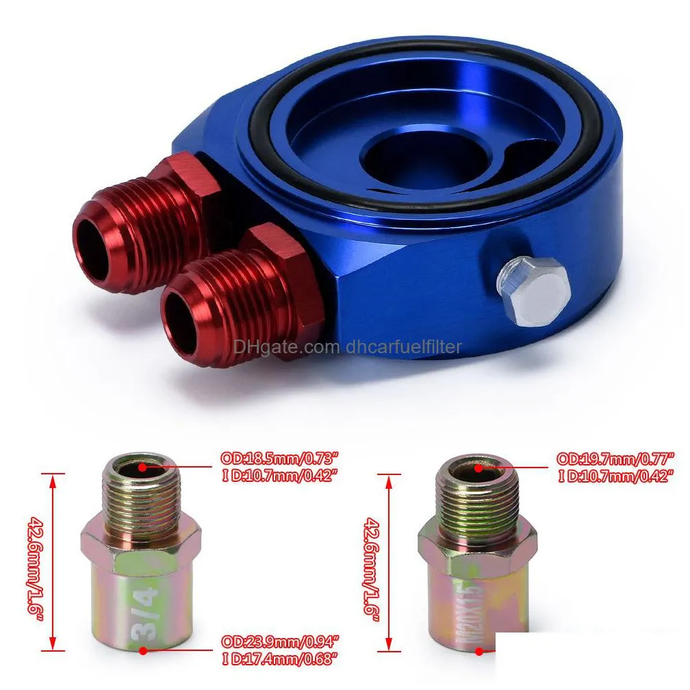 car aluminum universal oil filter sandwich adapter for oil cooler plate kit an10 pqy6721