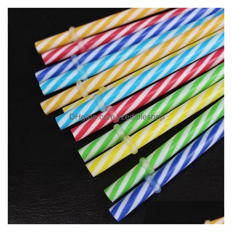 230mm reusable plastic straws fit colored hard plastic striped straws for 20 ounce 30 ounce mug mason jar 200pcs7165163