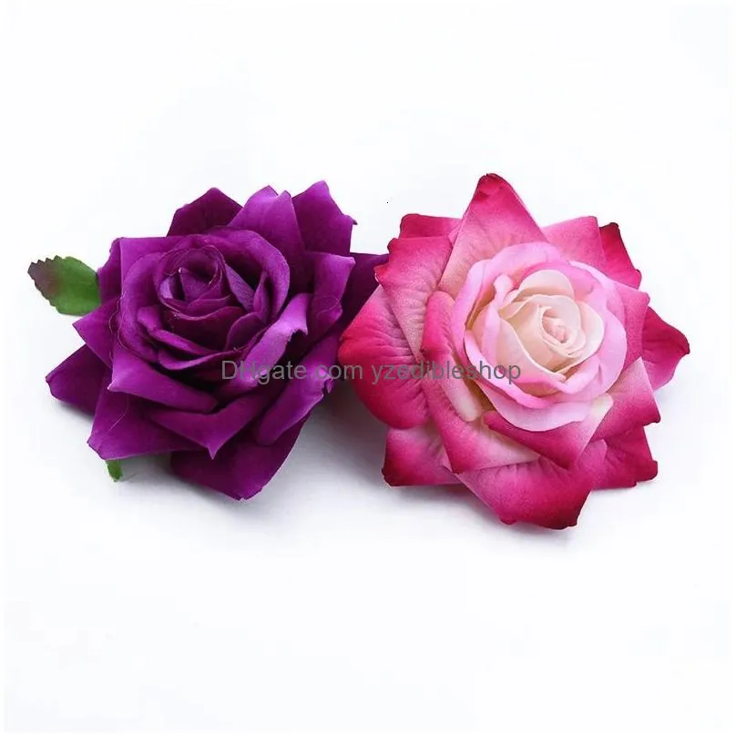 christmas decorations 50pcs 10cm big roses artificial flower home decoration christmas wreaths wedding bridal accessories clearance headwear brooch