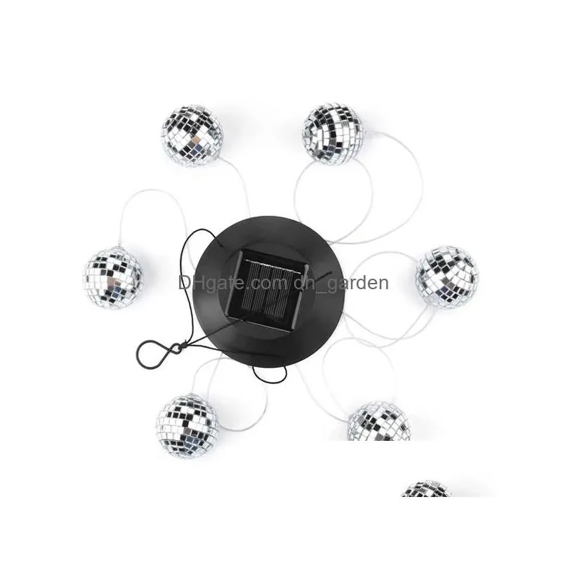 Garden Decorations Garden Decorations Color-Changing Disco Mirror Ball Lamp Solar Powered Wind Chime Mobile Hanging Light Fo Dhgarden Dhlhs