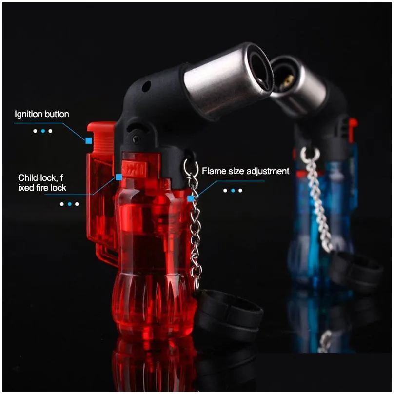 Lighters New Arrival Mini Butane  Torch Cigarette Windproof Lighter Random Color Plastic Fire Ignition Burner Cooking Lighter795075 Otirc