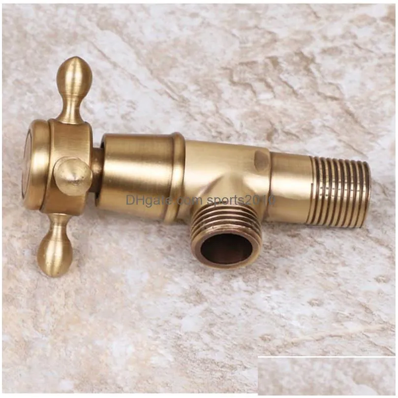 antique brass triangle water control faucet stop bathroom accessories kitchen 1/2 angle wall toilet filling s 210727