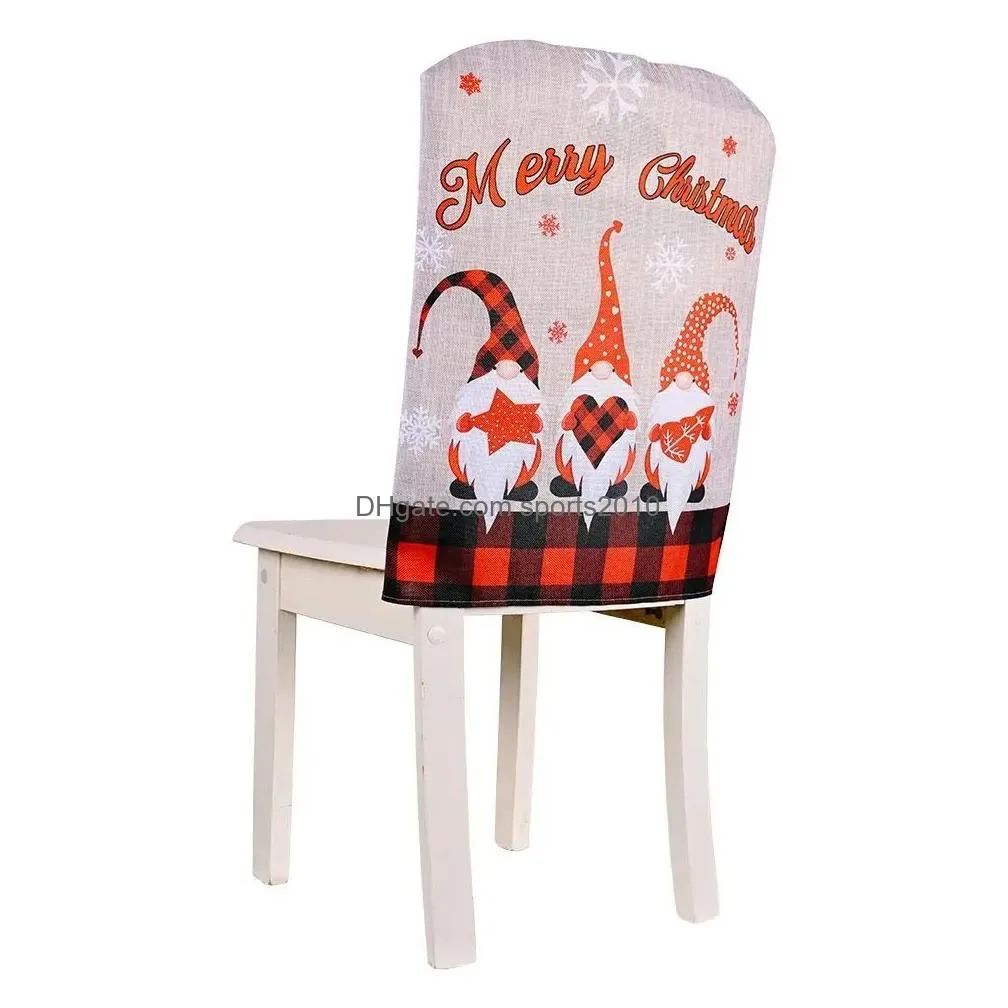 christmas chair cover faceless santa claus gnome oranments merry christmas decor for year noel natal