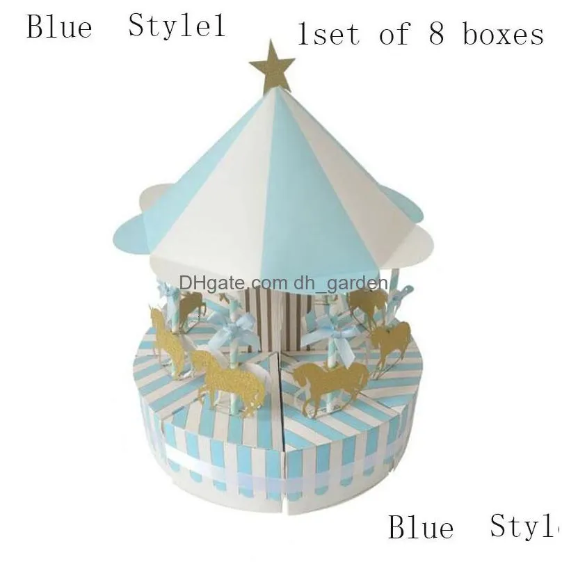 Gift Wrap Gift Wrap 1Set Carousel Candy Box For Birthday Decoration Party Wedding Favors Present Case 230224 Home Garden Fes Dhgarden Dhwgz