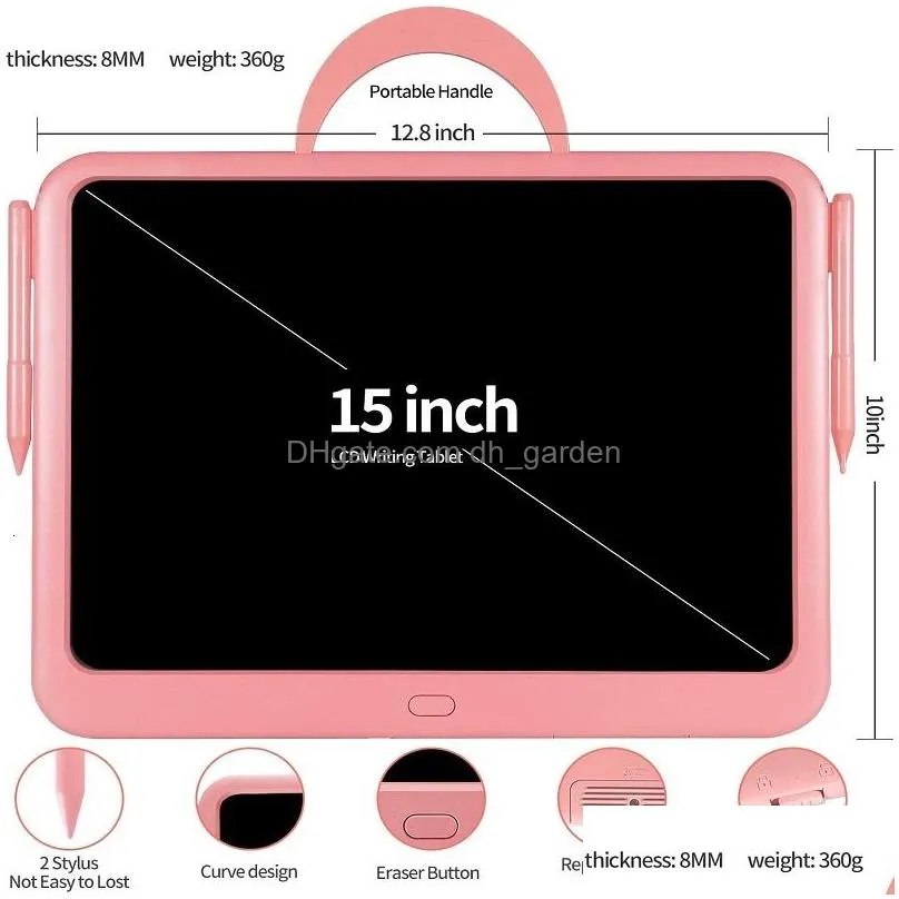Clipboards Clipboards 8.5/ 15 Inch Writing Board Ding Tablet Lcd Sn Digital Graphic Tablets Electronic Handwriting Pad Toys Dhgarden Dhdye