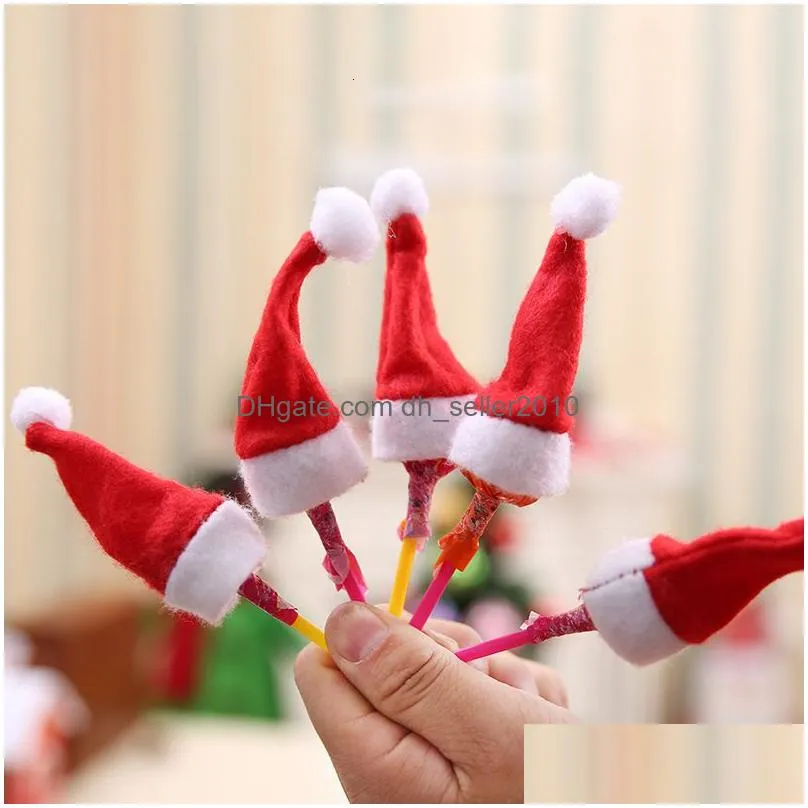 christmas decorations mini hat lollipop nonwoven small 4 7cm 230905