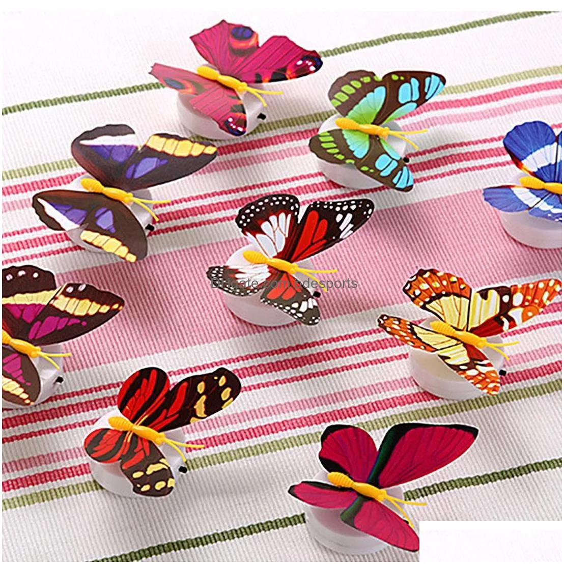 colorful butterfly wall stickers easy installation night light led lamp home living kid room fridge bedroom decor with fast ship