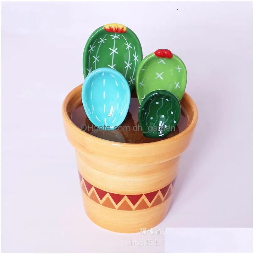 Household Scales Household Scales Creative Flower Cactus Ceramic Measuring Spoon Baking Food Scale Kitchen Salt Sugar With B Dhgarden Dhto9