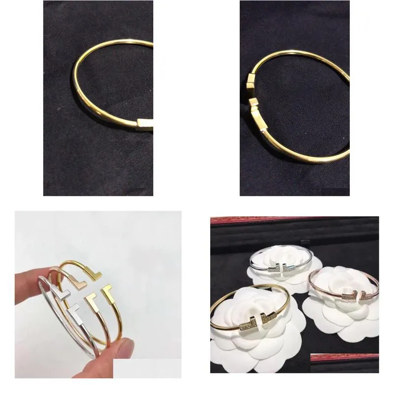 unique style love diamond wedding gold bangle for women and men bracelet lovely selected fashion charm tennis jewelry lovers gift