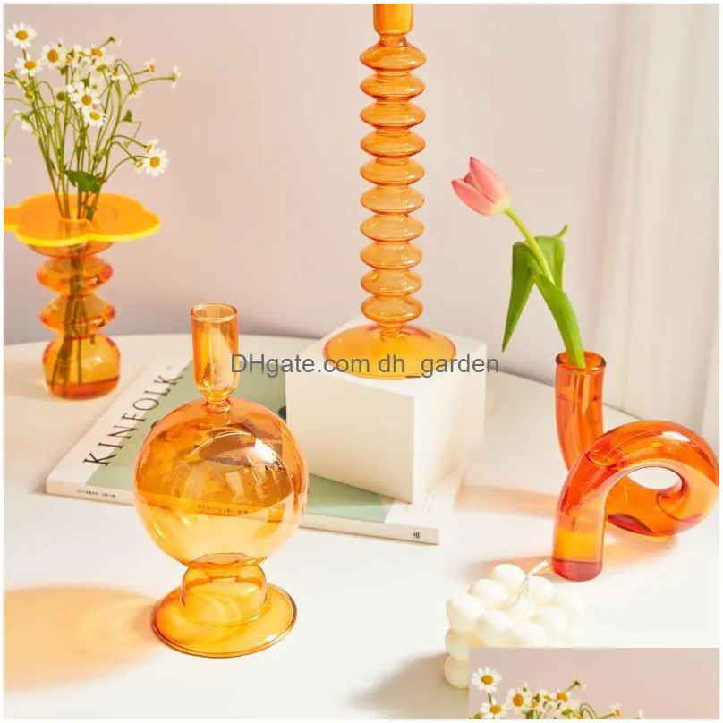 Candle Holders Colored Glass Vase Candle Holders Design For Wedding Centerpieces Home Decoration Table Candlestick Holder 22 Dhgarden Dh9Wq