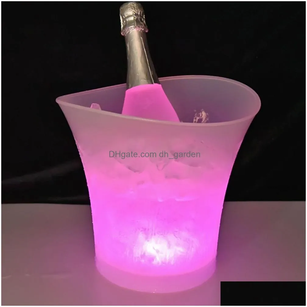 Ice Buckets And Coolers Ice Buckets And Coolers 5L 6 Colors Led Light Up Champagne Beer Holder Bars Nightclubs Night Party W Dhgarden Dhixm