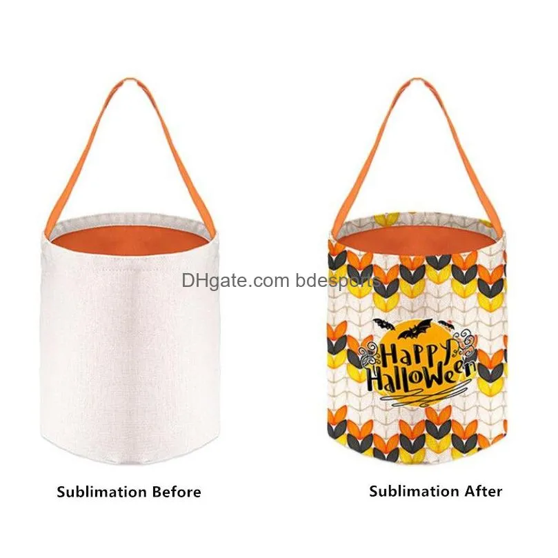 party gift sublimation easter basket bags cotton linen carrying gift and eggs hunting candy bag halloween storage pouch diy handbag toys