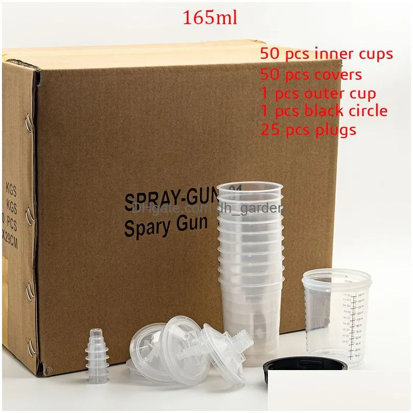 Spray Guns 10/20/30/50Pcs Bk Sale Spray Gun Paint Tank Mixing Cup 165/400/600Ml Disposable Measuring Type H/O Quick 220809 H Dhgarden Dhz3O