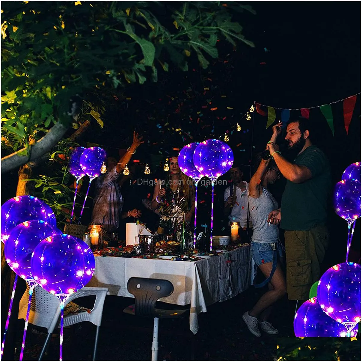 Other Event & Party Supplies Other Event Party Supplies 10Pcs Led Light Up Bobo Balloons Helium Glow Bubble Flashing Balloon Dhgarden Dhj1A