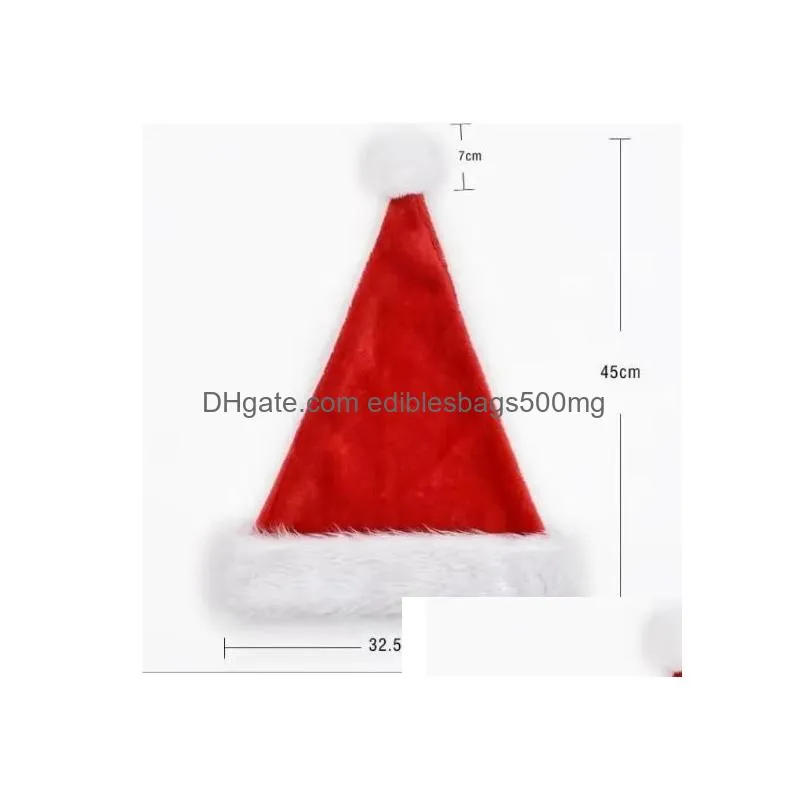 christmas decorations santa hat deluxe party plush hats red white thick coral veet for kid adt children men women drop delivery home