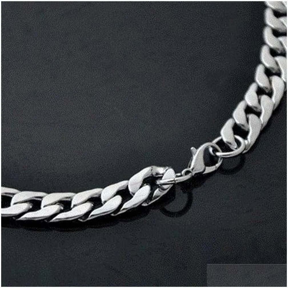 Chains Fashion Simple Men Twist Oblate Wide Chain Necklace Party Jewelry Birthday Gift New Hip Hop Stainless Steel Male Female Accesso Dhan0