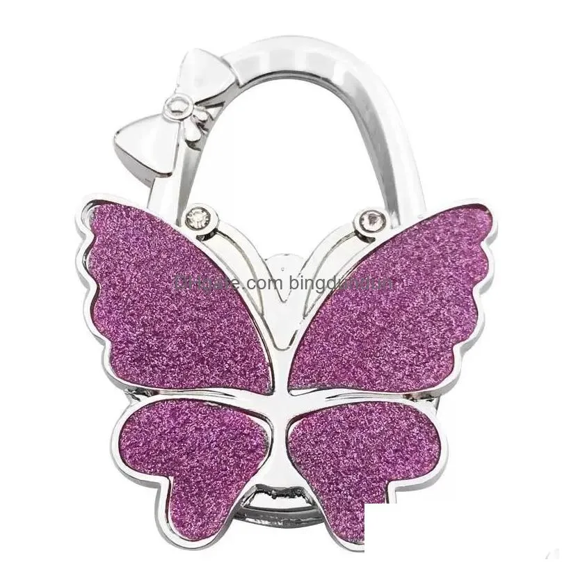 hook butterfly handbag hanger glossy matte butterfly foldable table for bag purse fy3424 0605