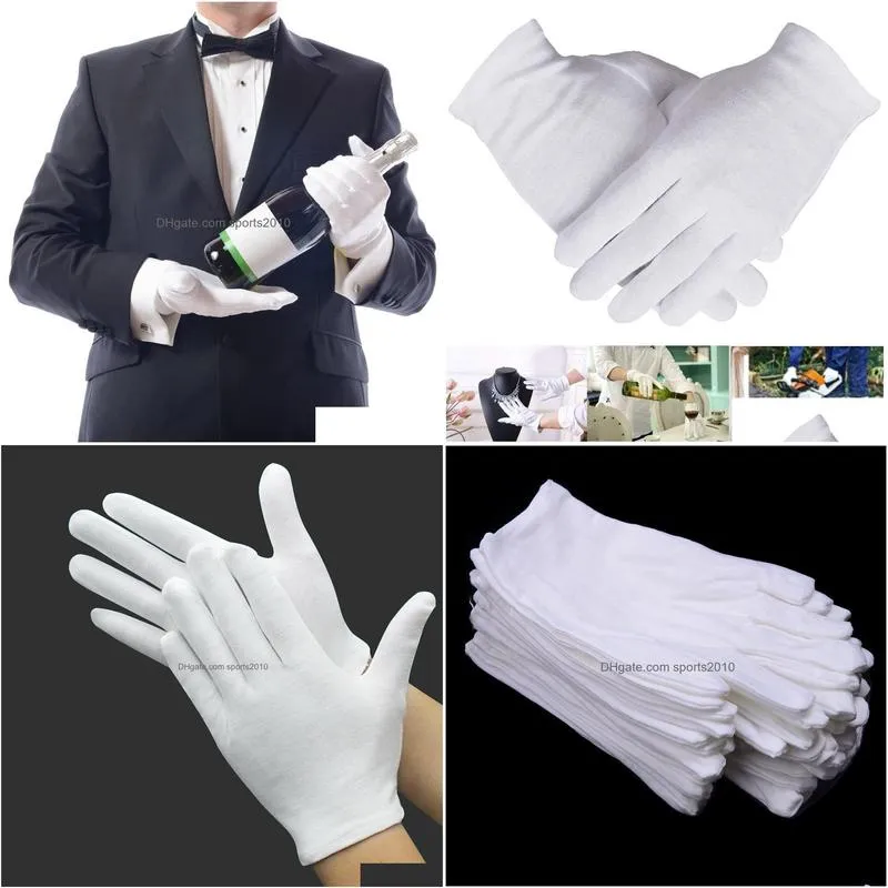 cleaning gloves 12 pairs white cotton for dry hands moisturizing eczema inspection work serving washable stretchable cloth 230809