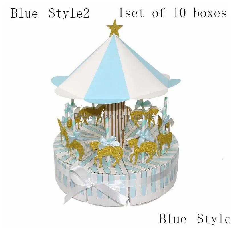 Gift Wrap Gift Wrap 1Set Carousel Candy Box For Birthday Decoration Party Wedding Favors Present Case 230224 Home Garden Fes Dhgarden Dhwgz