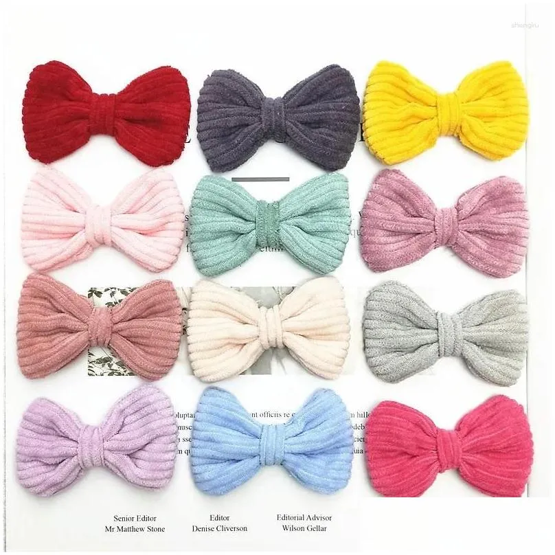 Hair Accessories Hair Accessories 10Pcs Fashion Cloth Art Solid Color Bow Tie Diy Headdress Clothes Shoes Baby, Kids Maternity Accesso Dhiqg