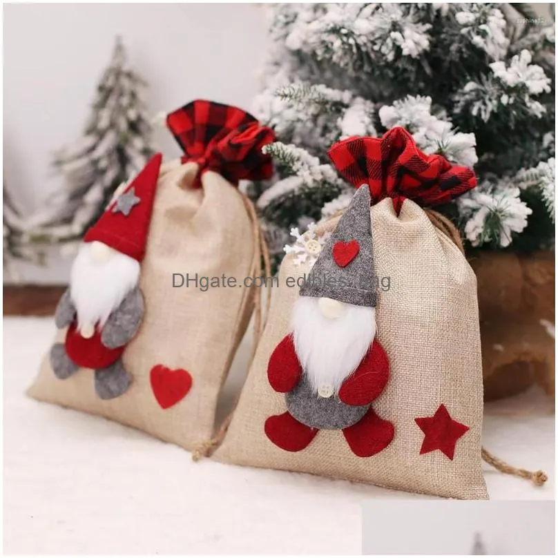 christmas decorations cartoon cloth gift bag faceless men candy pocket for children adornos navidad 2023 festive party supplies