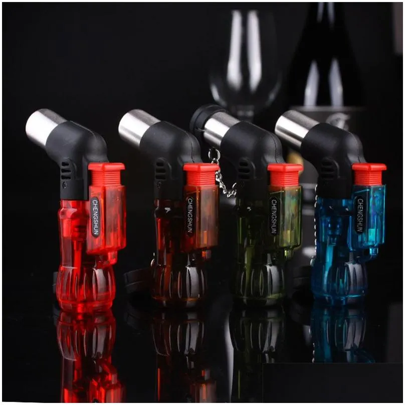 Lighters New Arrival Mini Butane  Torch Cigarette Windproof Lighter Random Color Plastic Fire Ignition Burner Cooking Lighter795075 Otdcy