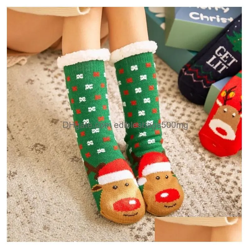 whosale good quality christmas stocking personalized christmas holiday socks women christmas warm leggings