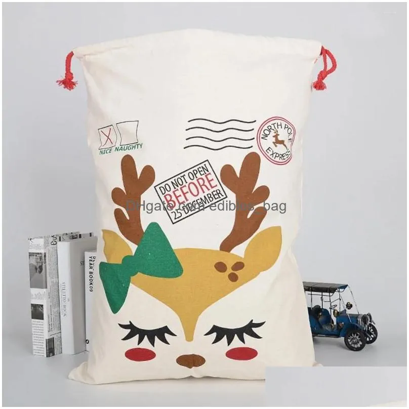 christmas decorations 1pc vintage gift bag linen goodie bags candy supplies 50x70cm multiple styles for children