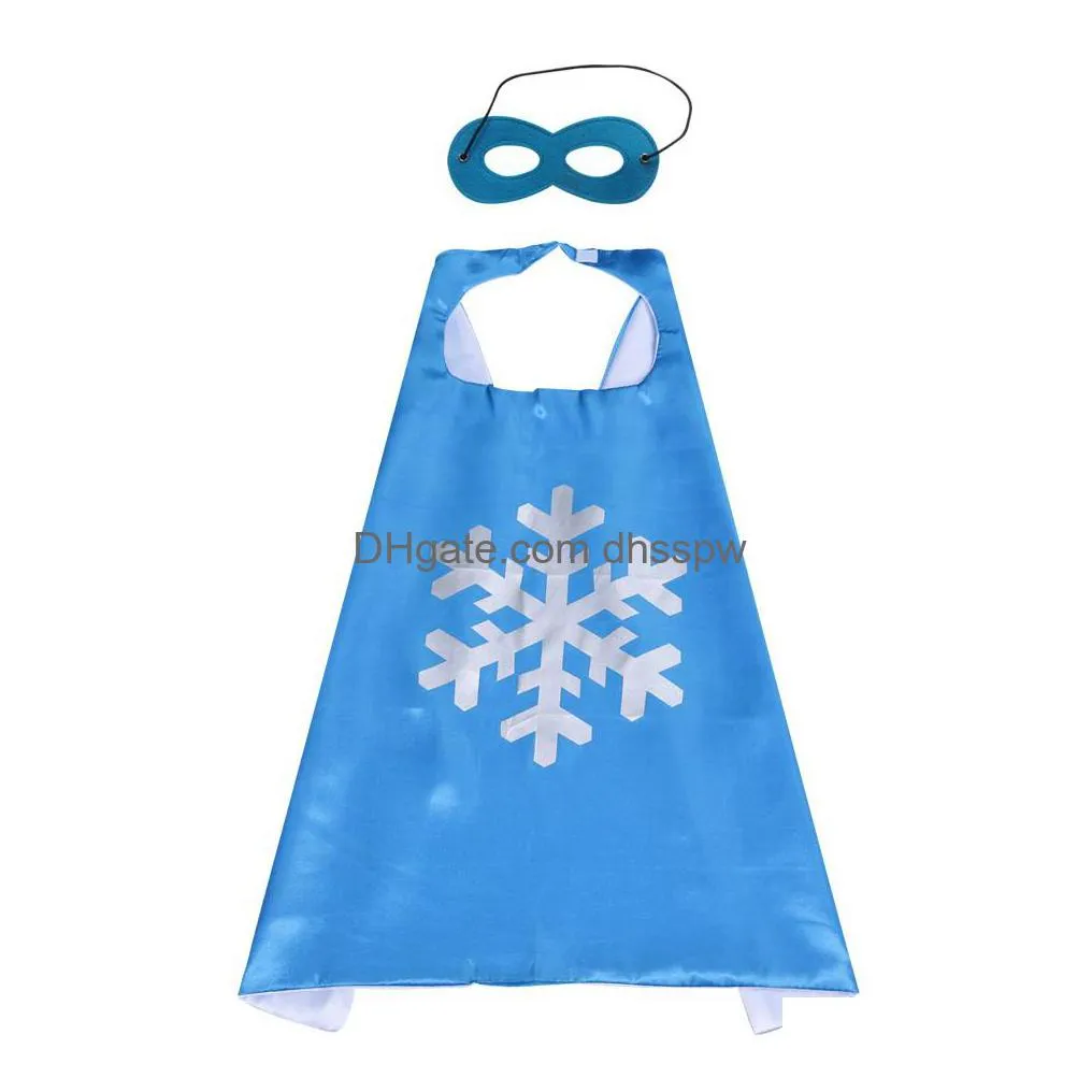 snowfake costumes cape with mask princess dress up kids 3-10 years old double layer children capes birthday party kids favors christmas girls comics