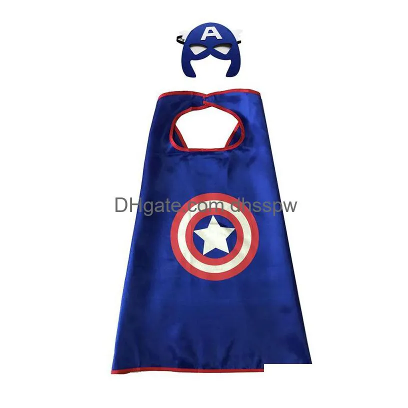 15 designs one-layer halloween christmas superhero cape costumes for kids children movie cartoon cosplay birthday party cape dress up